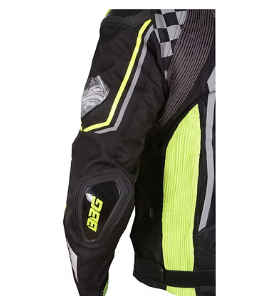 BBG Grand Prix Riding Jacket with Chest Guard without Liner - Neon
