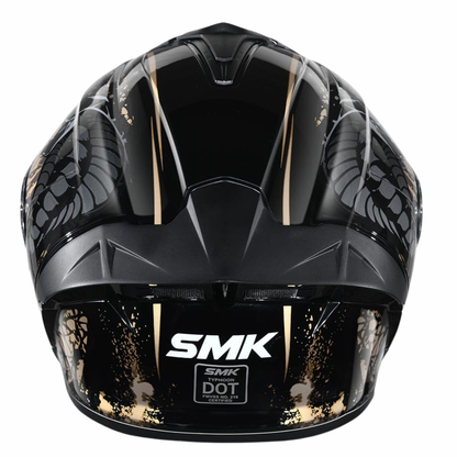 SMK Typhoon Reptile MA277 Matt Black Gold Helmet