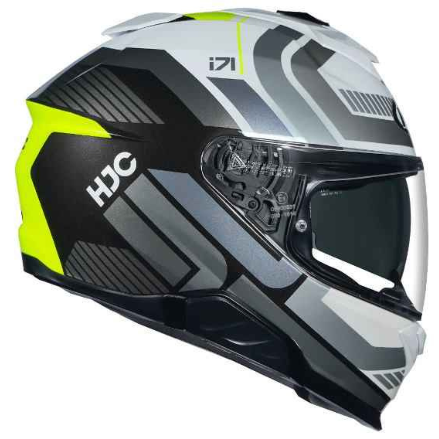 HJC I71 Viz MC3H Helmet - Grey & Fluorescent Green