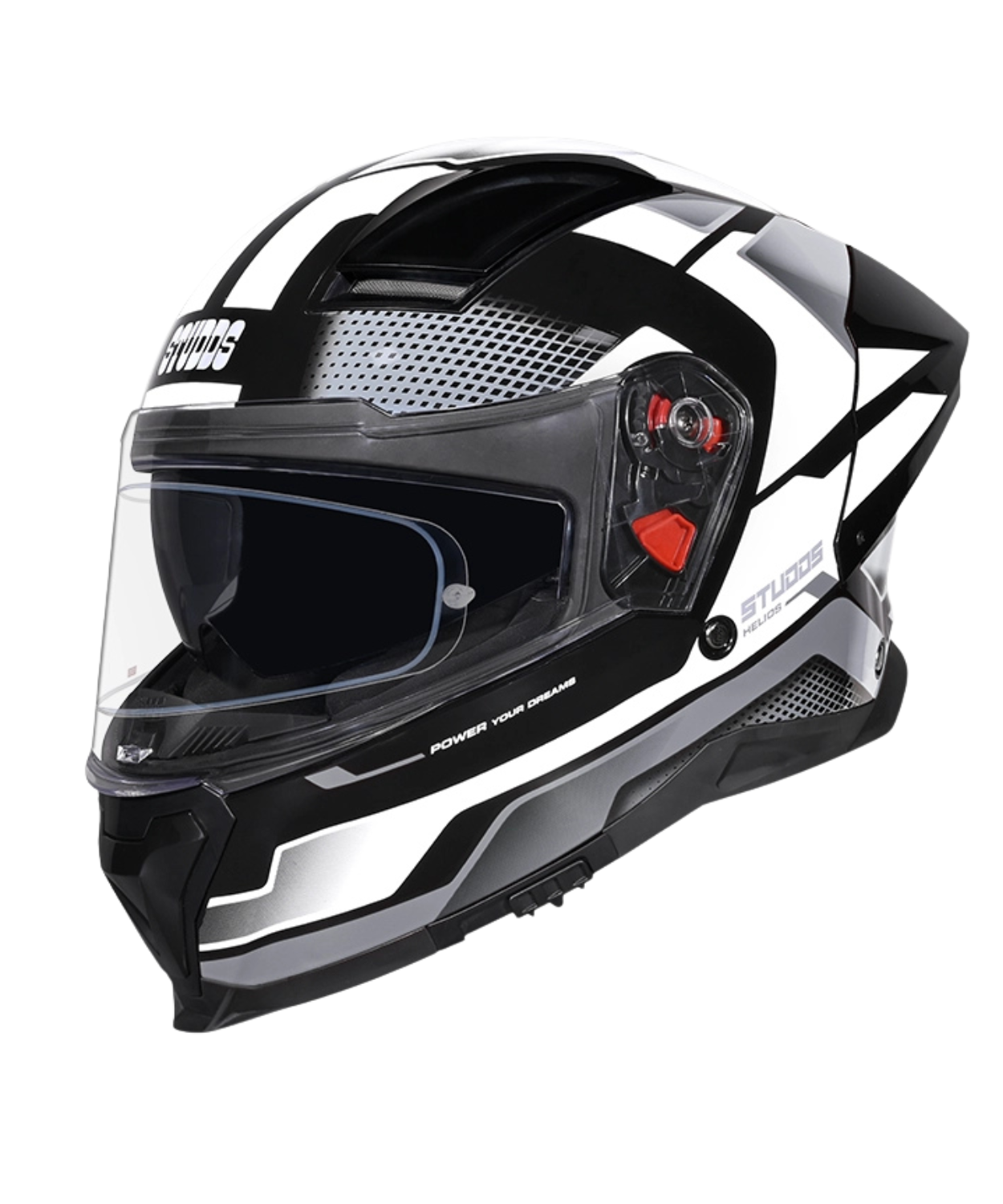 Studds Helios D1 Asphalt Decor Graphics Helmet - Gloss Black Grey N4