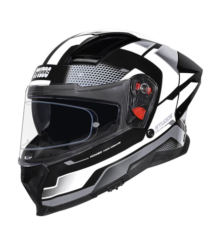 Studds Helios D1 Asphalt Decor Graphics Helmet - Gloss Black Grey N4
