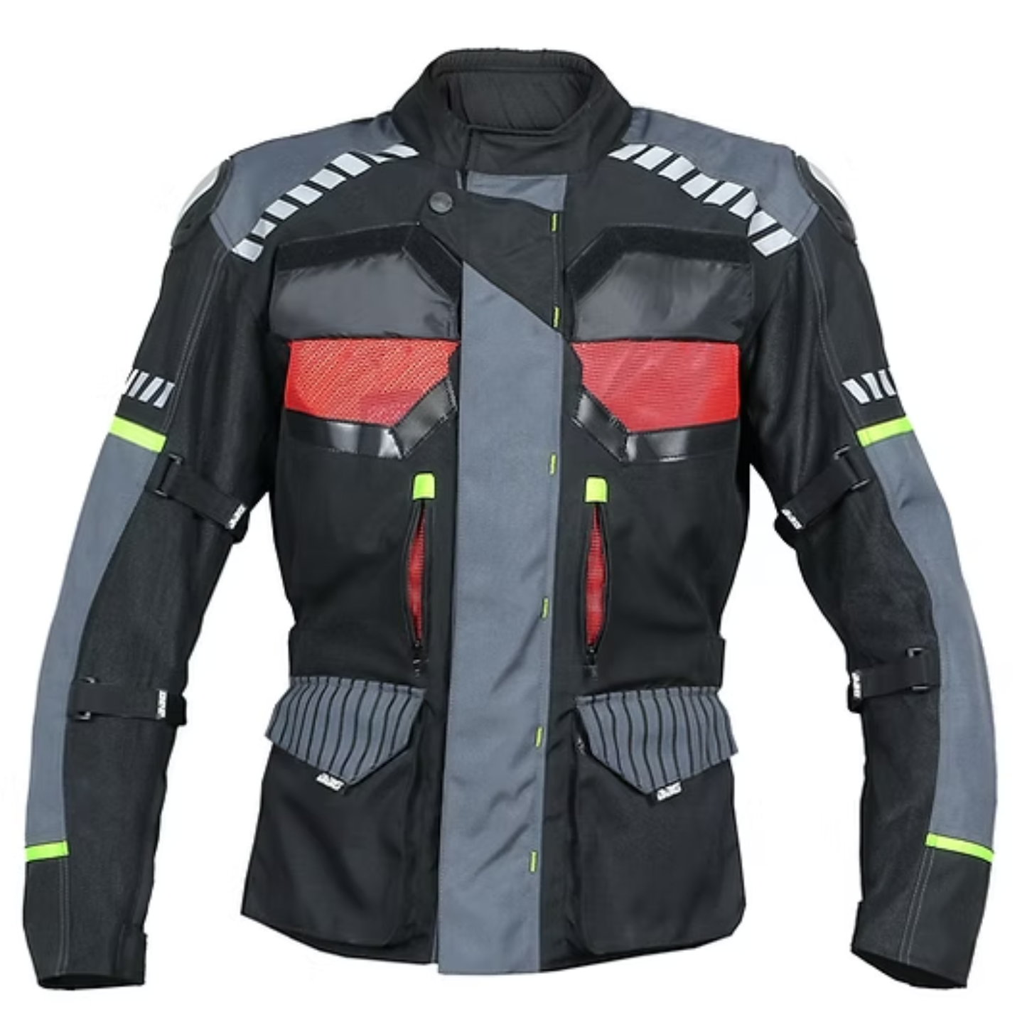 BBG Adventure Riding Jacket with Chest Guard and Thermal Liner - Grey