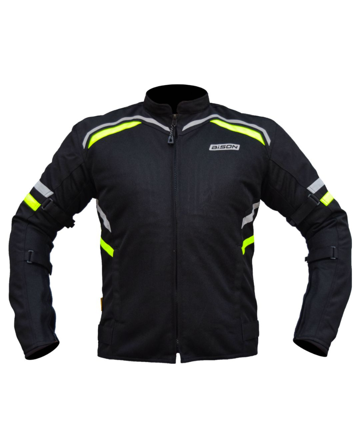 Bison ProGear Raptor V.2 Riding Jacket - Black Hiviz Green