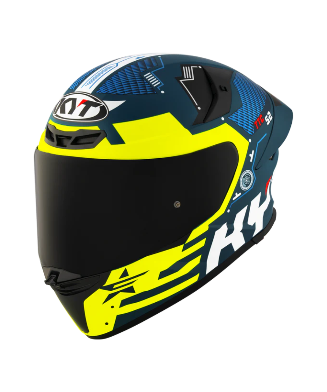 KYT TT-Revo Fuselage Helmet - Matt Yellow Blue