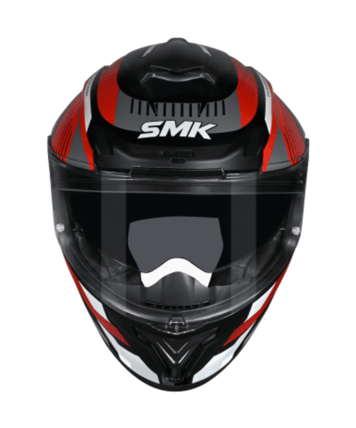 SMK Typhoon Sparko GRPS GL236 Full Face Helmet - Gloss Black Red Grey - SMK