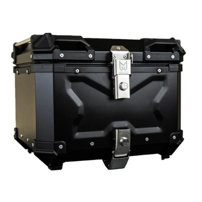 Moto Arch Aluminium Top Box 45L with Backrest - Black