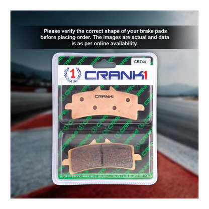 Crank1 Fully Sintered H2 Series Brake Pads for Triumph Daytona 675R (2011-2017)