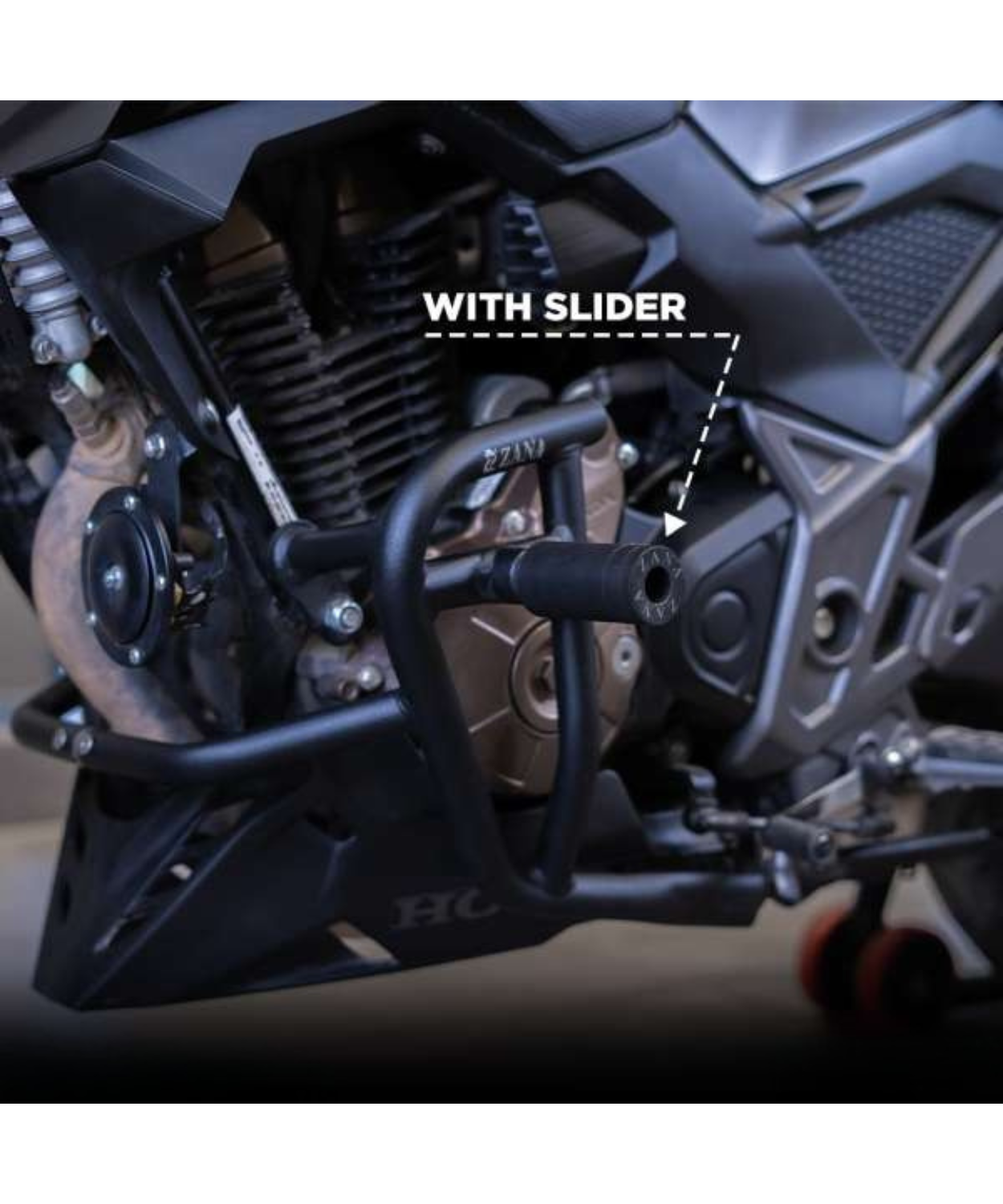 Zana Crash Guard with Slider Texture Matt Black Honda CB300F - ZI-8273