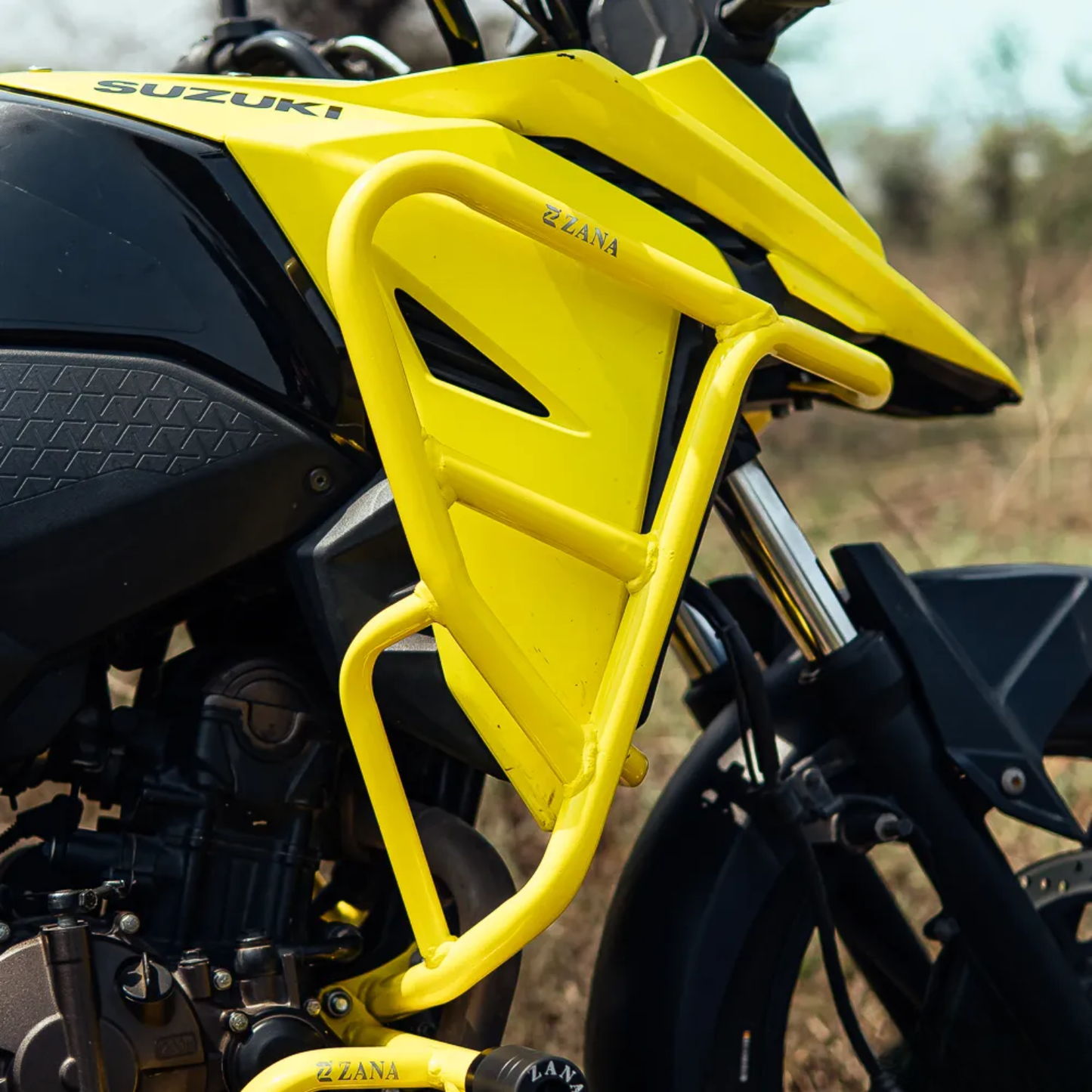 Zana Suzuki V-Strom SX 250 Upper & Lower Crash Guard with Slider Combo - Yellow - ZI-8757 / 8759