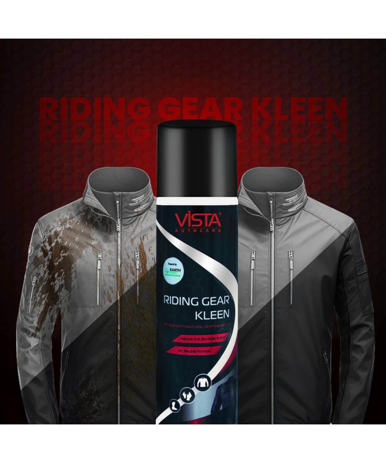Vista Riding Gears Cleaner Foam Spray with Refreshing Mint Fragrance - 450 ml