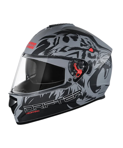 Studds Drifter D2 Leopard Decor Graphics Helmet - Matt Grey Black N9