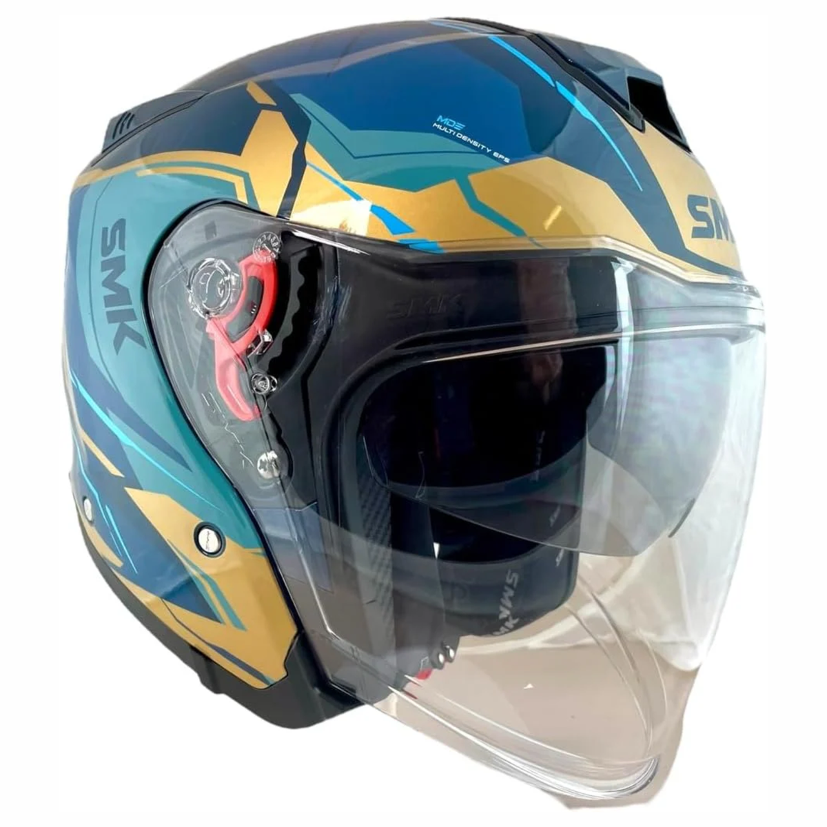 SMK GTJ Escape GRPS GL575 Half Face Helmet - Gloss Gold Blue - SMK