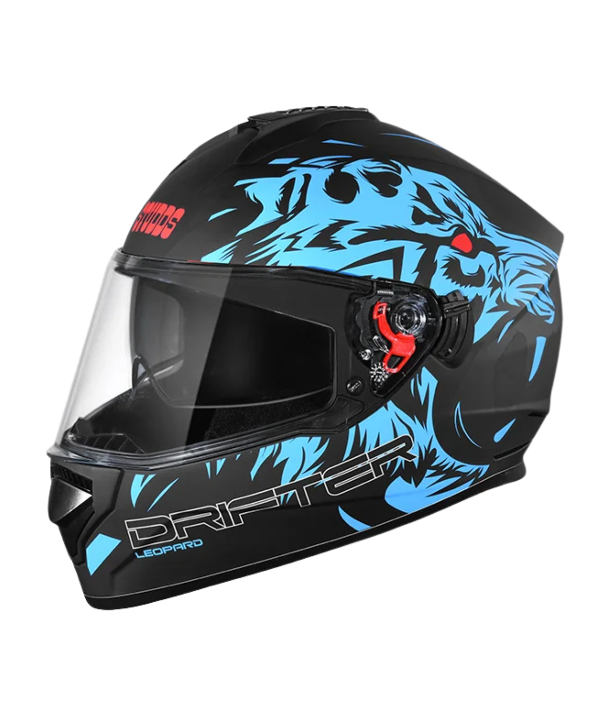 Studds Drifter D2 Leopard Decor Graphics Helmet - Matt Black Blue N1 - Studds
