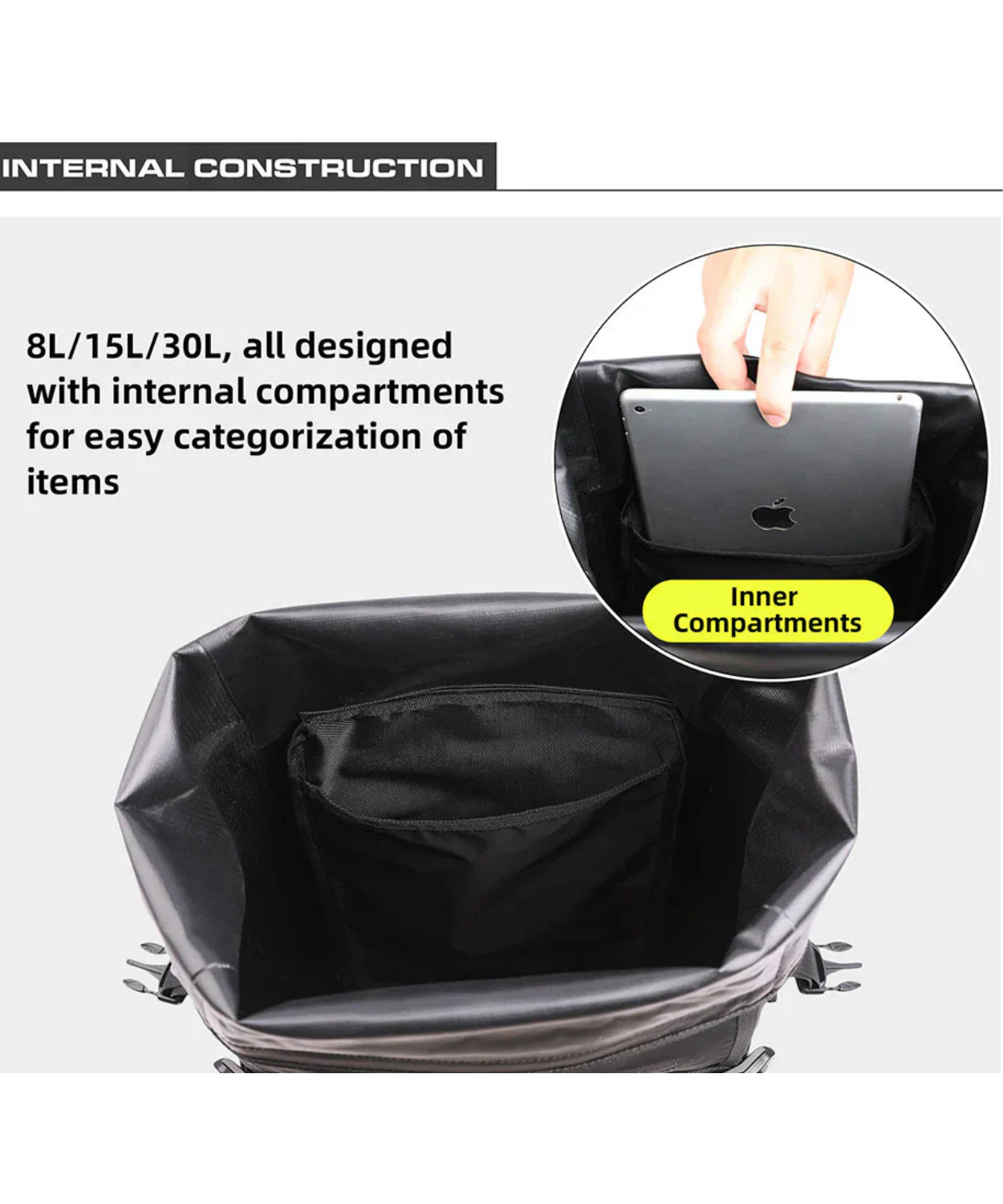 Rhinowalk Waterproof Tail Bag 30L - Black - MT2230