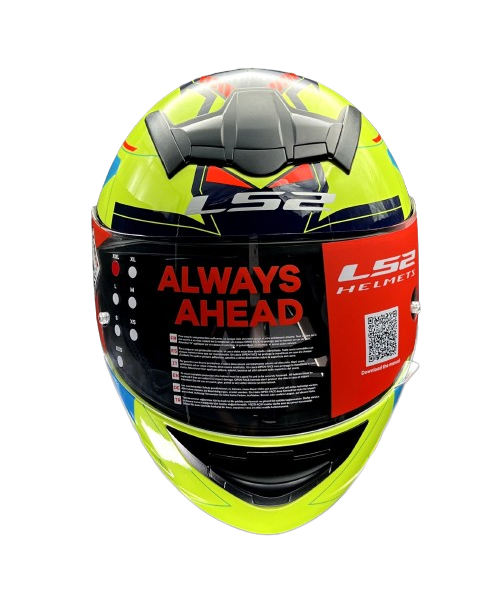 LS2 FF352 Rookie Betha Helmet - Hi Viz Yellow Navy Blue