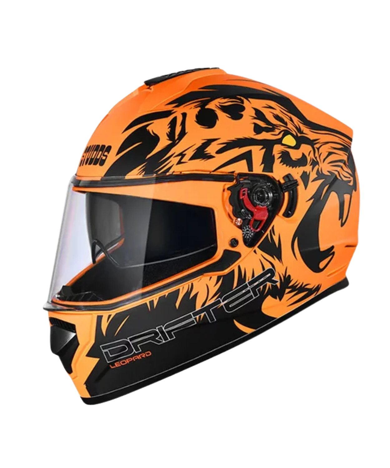 Studds Drifter D2 Leopard Decor Graphics Helmet - Matt Orange Black N9
