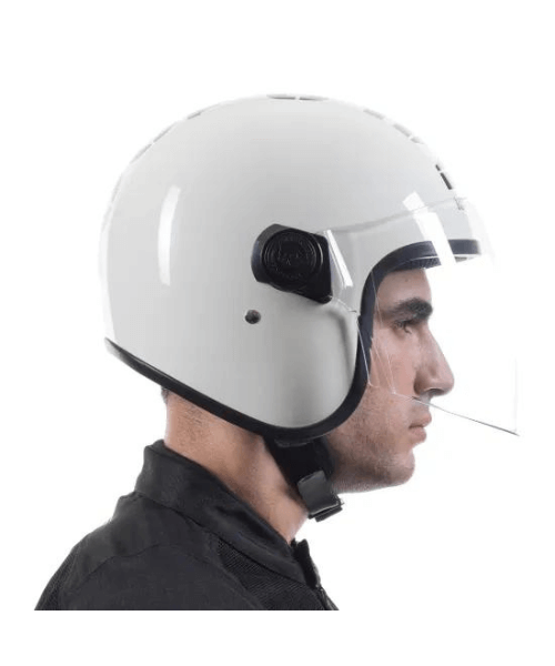 Royal Enfield MLG Copter Face Long Visior Helmet - Gloss White