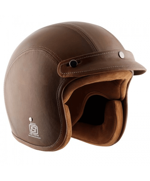 Axor Retro Jet Leather Forest Helmet - Green