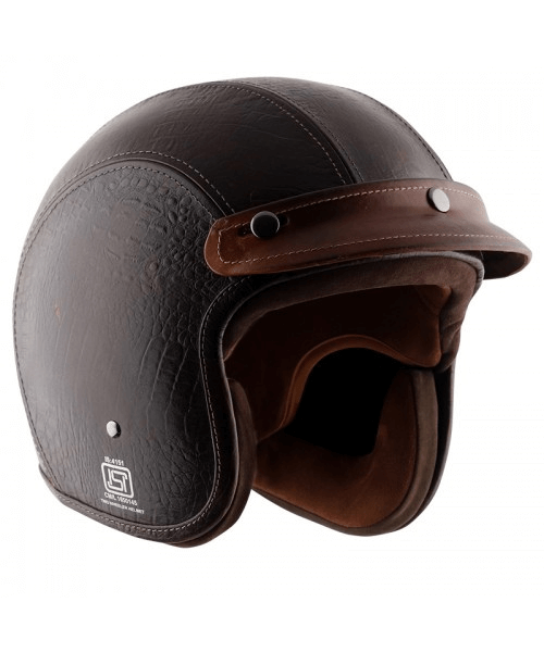 Axor Retro Jet Leather Legend Helmet - Coco Dark