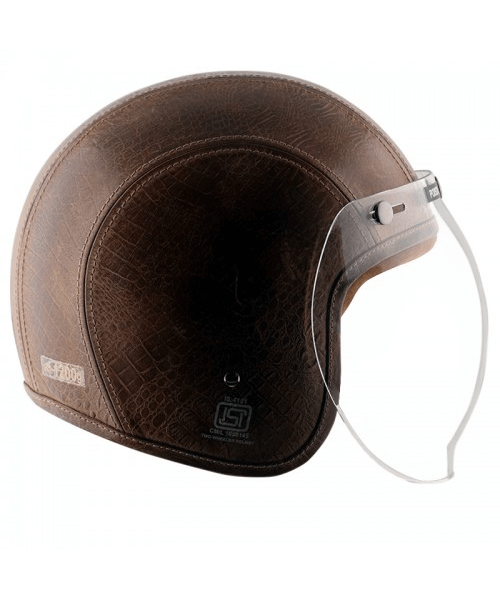 Axor Retro Jet Leather Poison Helmet - Coco Brown