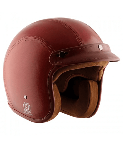 Axor Retro Jet Leather Wild Helmet - Red