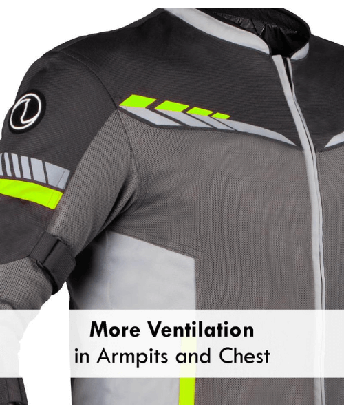 Rynox Air GT 4 Motorcycle Riding Jacket - Grey Hi Viz Green