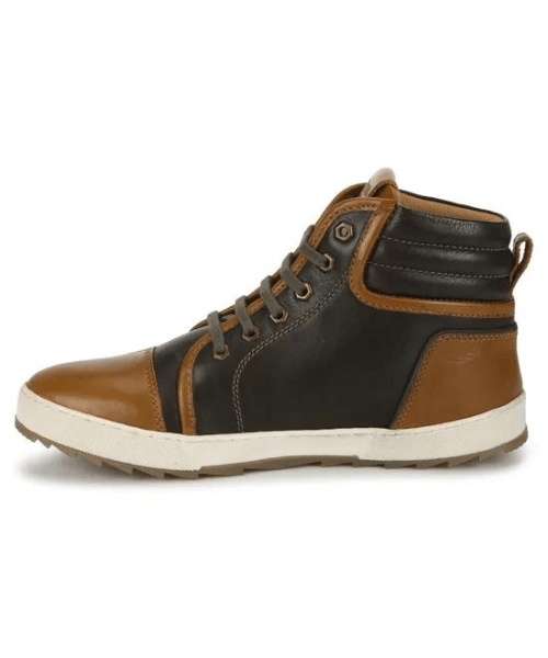 Royal Enfield Contrast Retro Riding Boots - Olive & Tan