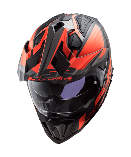 LS2 MX701 Explorer Alter Helmet - Matt Black Fluo Orange