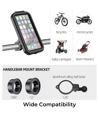 Yellowfin Fully Waterproof Handlebar Mobile Phone Holder without Charger - M18L-B1 Handlebar