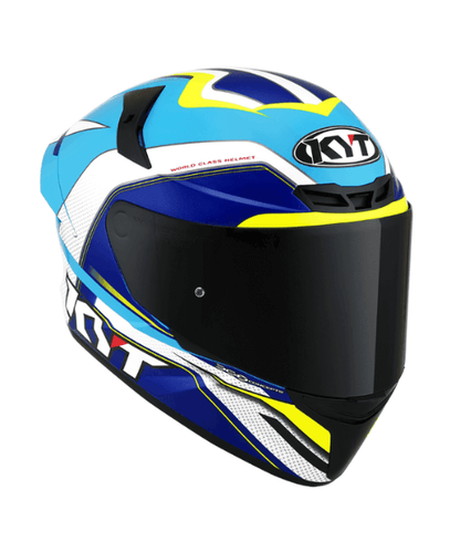 KYT TT-Course Grand Prix Helmet - White Light Blue