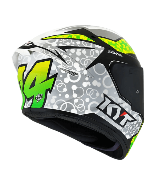 KYT TT-Course Tony Arbolino Replica Helmet - Gloss Green Grey
