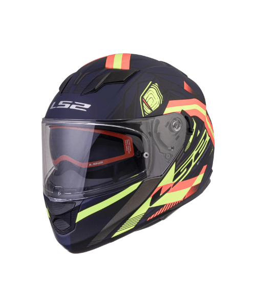 LS2 FF320 Stream Evo Reflex Hi-Viz With Pinlock Helmet - Gloss Navy Blue Orange