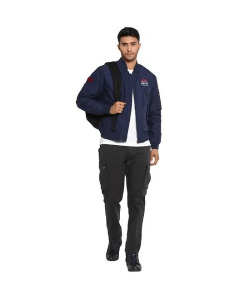 Royal Enfield Explorer Bomber Jacket - Denim Blue