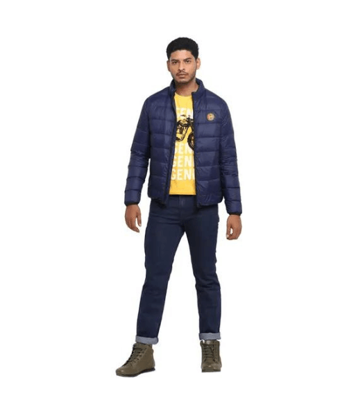 Royal Enfield Down Quilted Jacket - Navy Blue