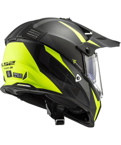 LS2 MX436 Pioneer Evo Dual Sport Helmet-Router Gloss Black Yellow