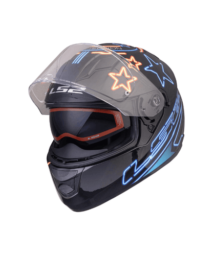 LS2 FF320 Stream Evo With Pinlock Helmet - Gloss Neon Black Blue Fluo Orange