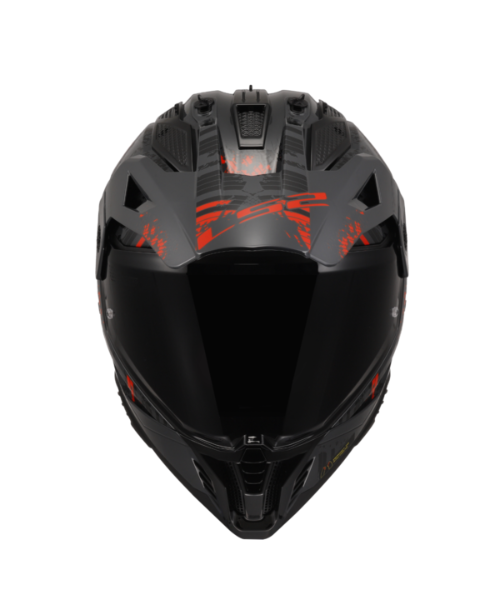 LS2 MX436 Pioneer II Dual Sport Helmet ECE 22.06 - Crazy Gloss Black Red