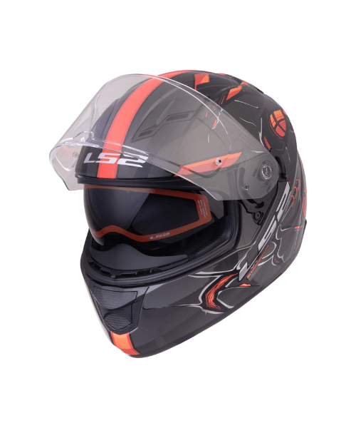 LS2 FF320 Stream Evo Zuko With Pinlock Helmet - Gloss Black Hi-Viz Orange