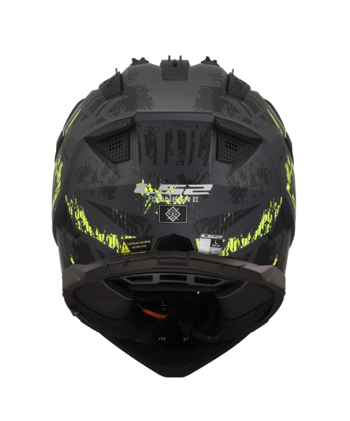 LS2 MX436 Pioneer II Dual Sport Helmet ECE 22.06 - Crazy Matt Black Hi Viz Yellow