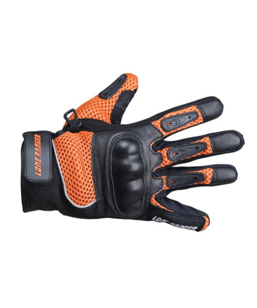 Lone Ranger AirX Biker Riding Gloves - Orange Black