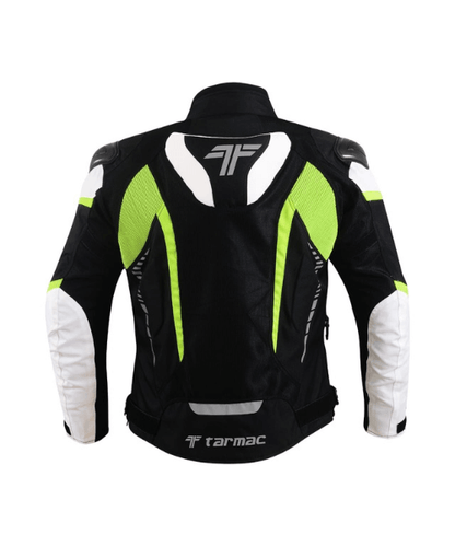 Tarmac Corsa Riding Jacket with Level 2 SAFE TECH protectors - Black White Fluorescent