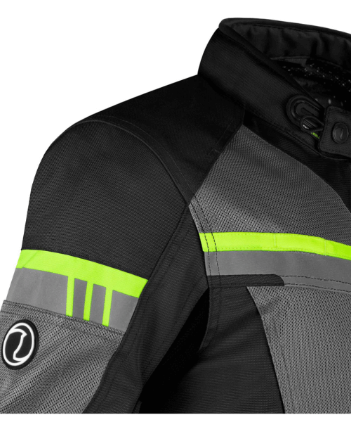 Rynox Stealth Air Pro Riding Jacket - Black Hiviz Green