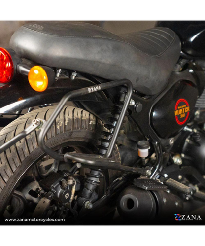 Zana Saddle Stay Mild Steel with Exhaust Shield Black For Royal Enfield Hunter 350 - ZI-8325