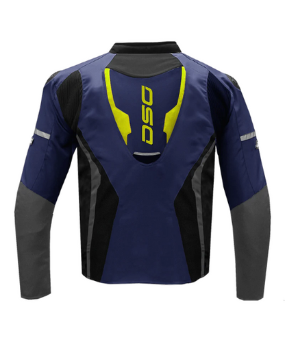 DSG Apex Air Flow Riding Jacket - Blue Grey Yellow Fluo