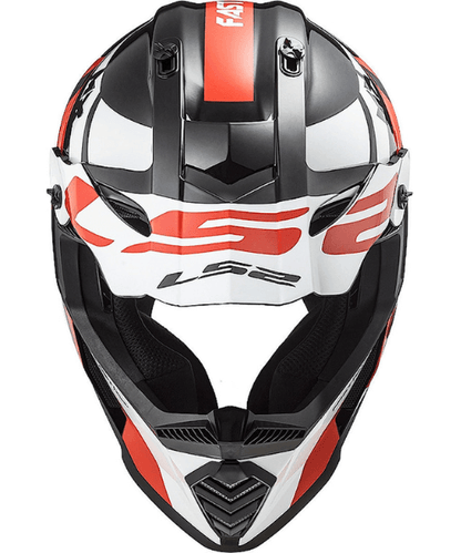 LS2 MX437 Fast Evo Strike Motocross Helmet - Gloss Black White Red