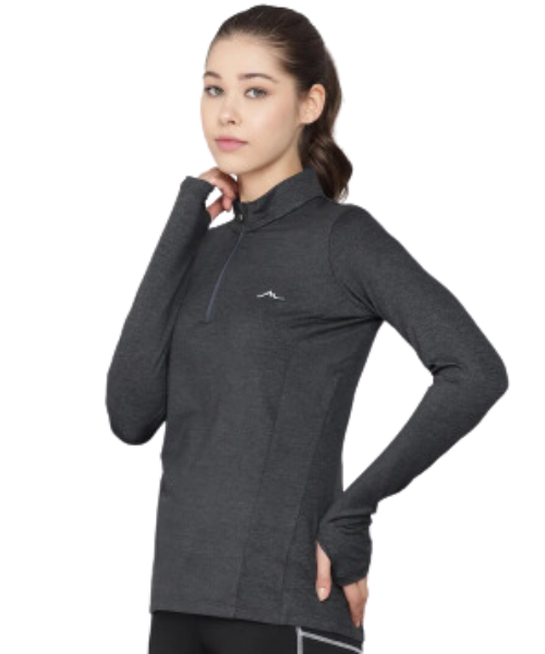 Reccy Women’s Nomadic Full Sleeves T Shirt - Dark Gray