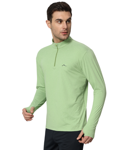 Reccy Men's Nomadic Full Sleeves T Shirt - Green Tea