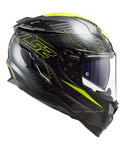 LS2 FF327 Challenger CT2 Fold Gloss Hi-Viz Helmet - Yellow