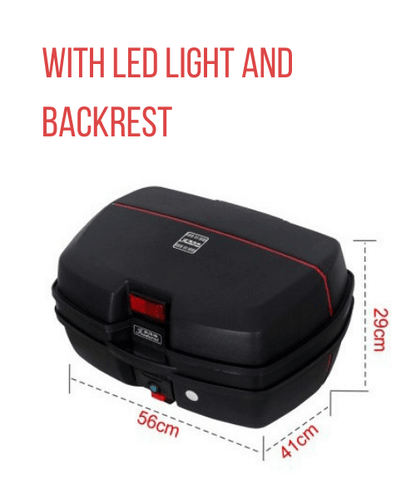 JDR 45 Litres Top Box with LED Light and Backrest