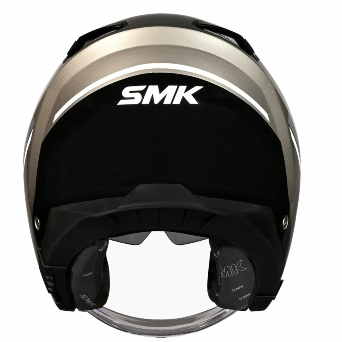 SMK GTJ Rover GRPS GL662 Half Face Helmet - Gloss Grey Black - SMK